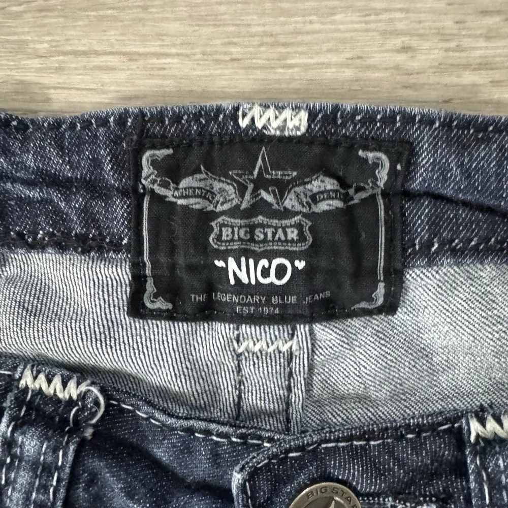 Big‎ Star Nico Dark Washed Hemmed Denim Jeans Size 29L